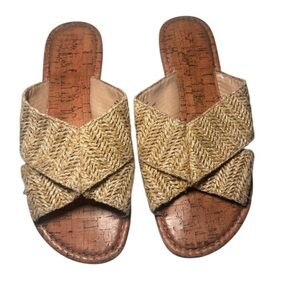 BC Footwear Woven Tan Slide Sandals